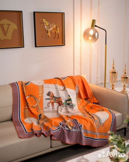 Пледы покрывало hermes