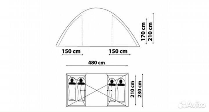 Палатка Canadian Camper sana 4 plus новая