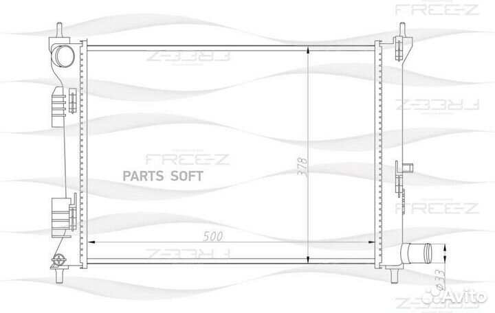 Радиатор охлаждения hyundai Solaris 10- KIA Rio 11