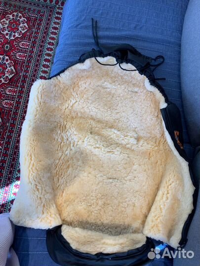 Конверт в коляску натуральная овчина + муфта