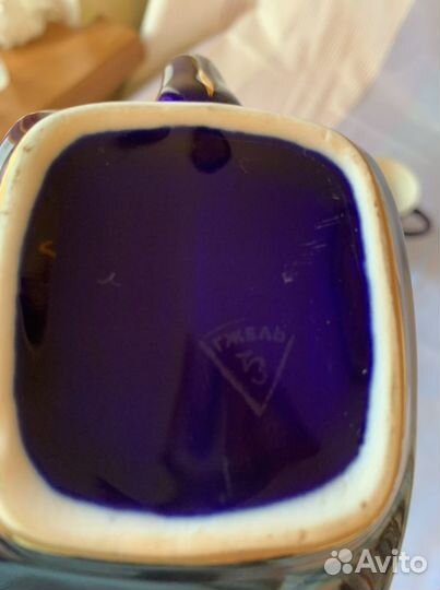 Чайник заварочный и две кружки гжель