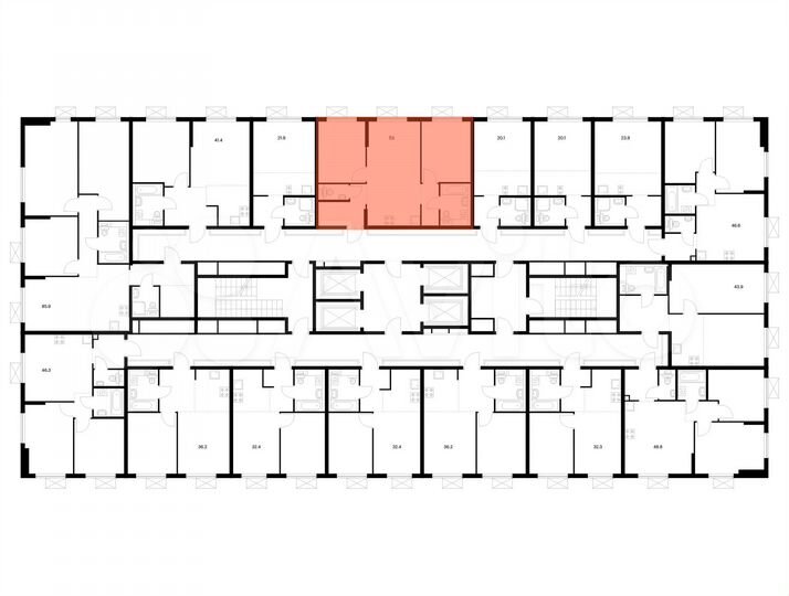 2-к. квартира, 53 м², 16/25 эт.