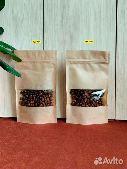 Пакет дой пак бумажный с окном 40 мм