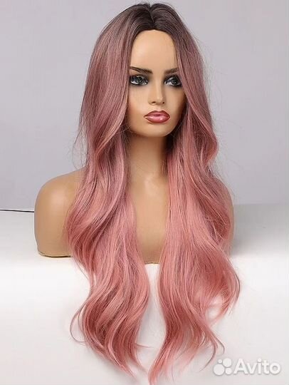 Парик новый розовый