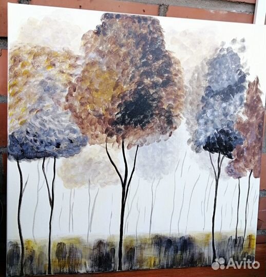 Картина акрилом на холсте 50 на 50 см 