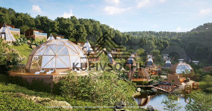 Глемпинг с видом на чайные плантации