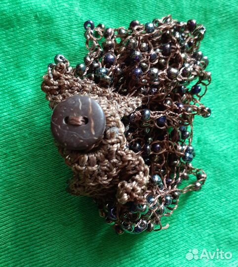 Браслет связанный с бисером.ручная работа