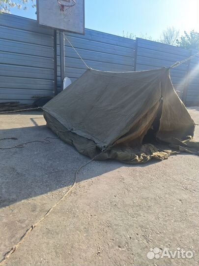 Палатка туристическая брезентовая с матрасом