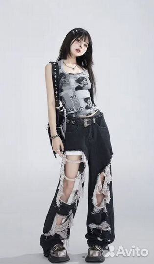 Джинсы в стиле панк