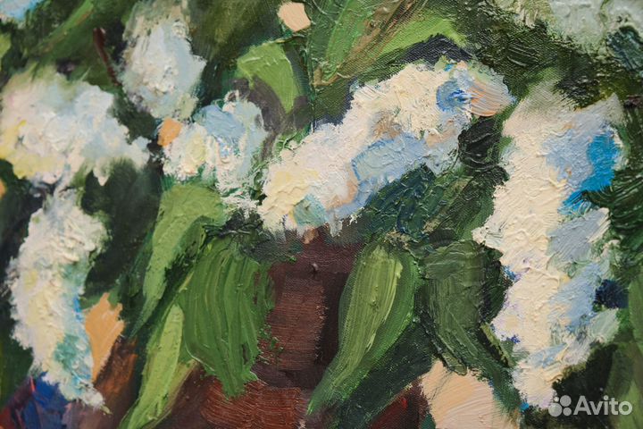 Картина маслом на холсте 50*40 черемуха