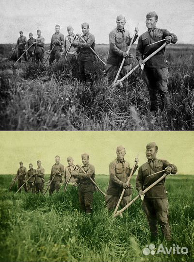 Реставрация старых фотографий, цветная покраска