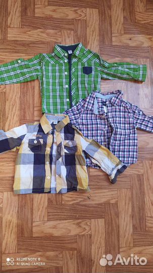 Рубашки для мальчика пакетом 80
