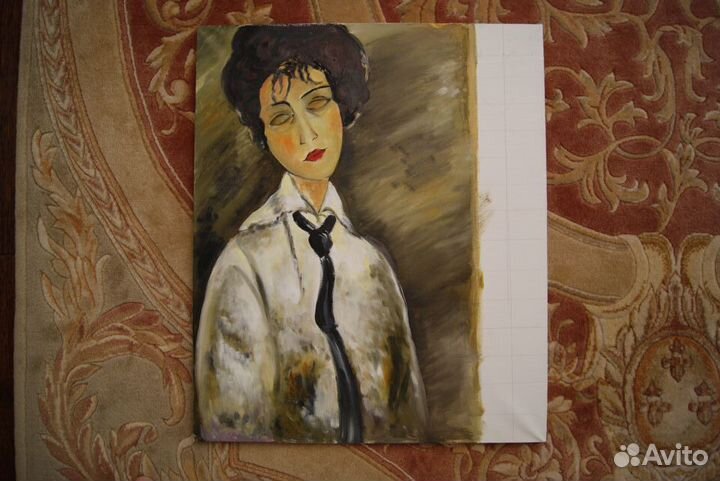 Картина Modigliani Mujer con corbata negra