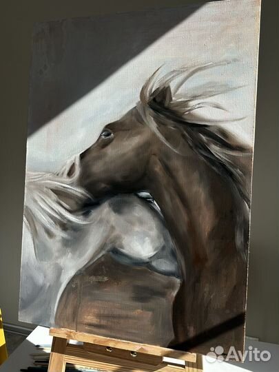 Картина маслом Лошади