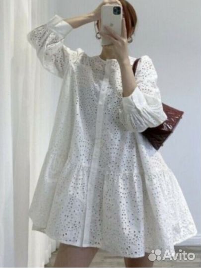 Летнее платье zara шитье