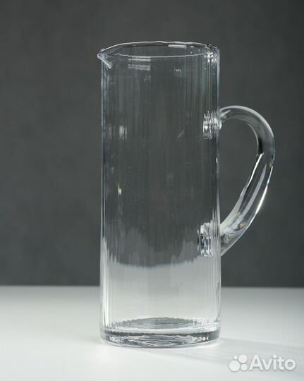 Высокий графин из рифленого стекла