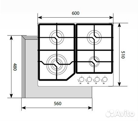 Газовая варочная панель LEX GVS 642