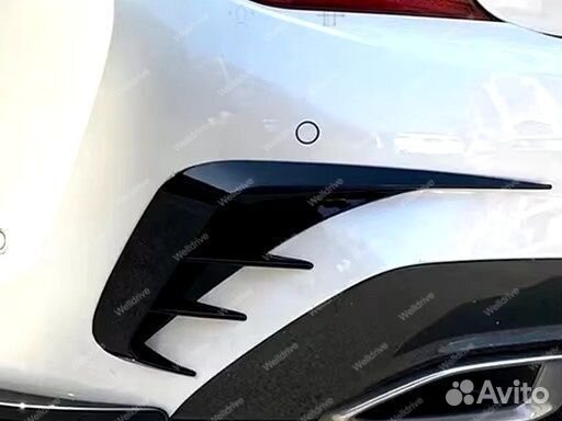 Жабры в задний бампер BMW 3 G21 дорест черные