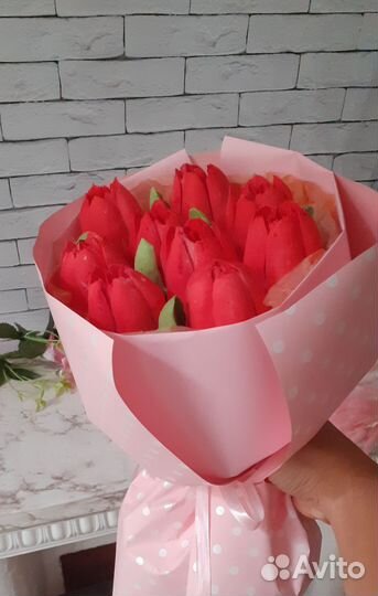 Тюльпаны съедобные из зефира