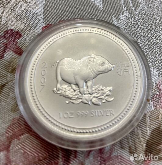 Монета австралия 1 доллар 2007 серебро