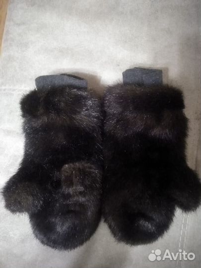 Детские руковички мех норки