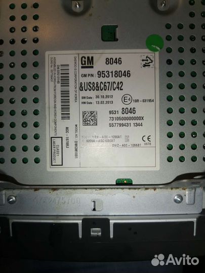 Штатная магнитола chevrolet cruze