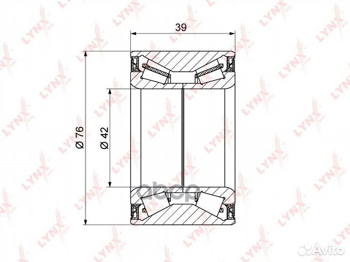 Подшипник ступицы задний (39x42x76) hyundai San