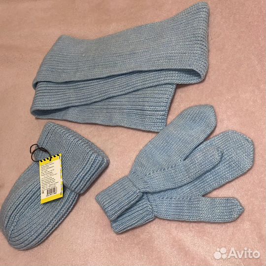 Шапка шарф варежки комплект 3в1