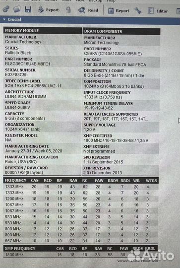 Оперативная память Crucial Ballistix DDR4 3600 мгц