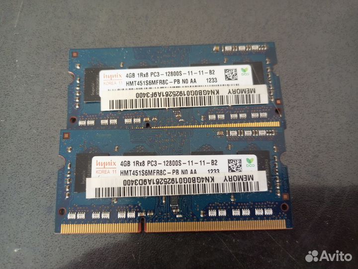 Sodimm ddr3 1600mhz Hynix 4gb+4gb