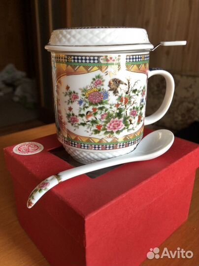 Кружка китайская заварочная с ложкой