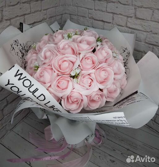 Букет из мыльных роз,53 розы,цветы,букеты