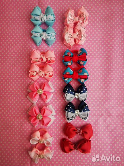 Бантик для волос на резинке, на заколке, на ободке