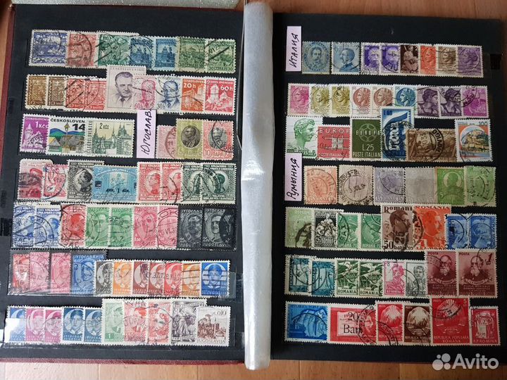 Старые марки в старом альбоме. Европа.Россия.ссср