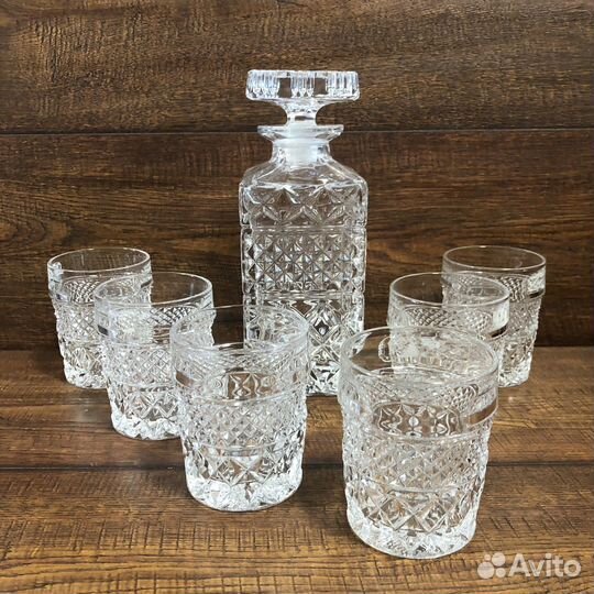 Штоф и стаканы Богемия