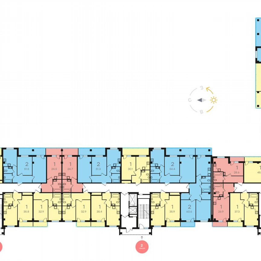 1-к. квартира, 51,2 м², 10/15 эт.