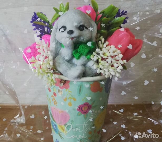 Букет из мыльных цветов