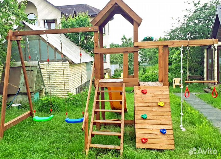 Детский комплекс, горка и качели