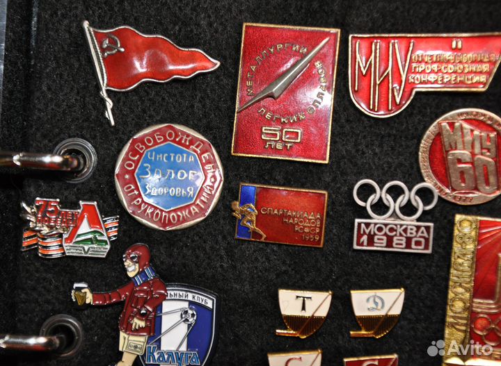 Значка на разные темы: спорт, олимпиада, музыка