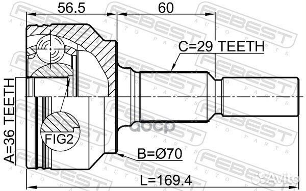 ШРУС внешний jeep grand cherokee III 2004-2010