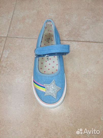 Мокасины джинсовые для девочки
