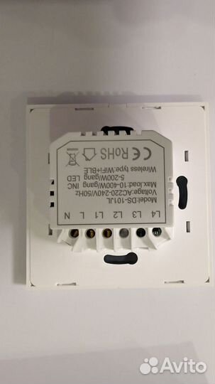 Сенсорный умный выключатель однокнопочный