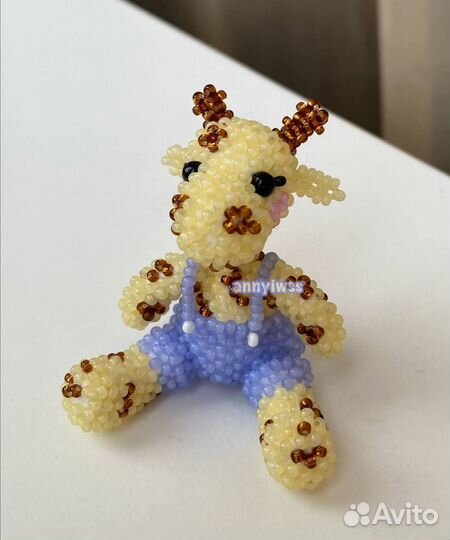 Жирафик + Синаморолл амигуруми из бисера
