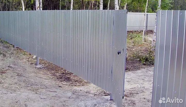 Забор из профнастила,ворота, калитки под ключ