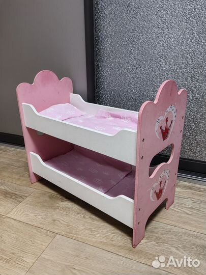 Кроватка для кукол, двухъярусная