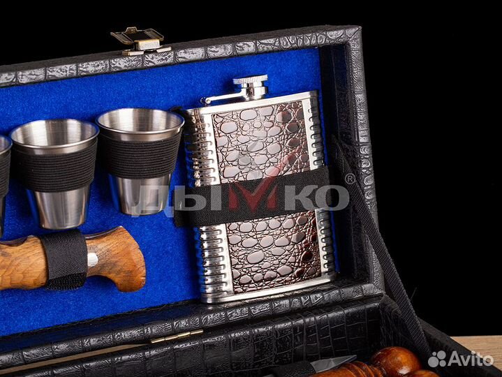 Набор шампуров в кейсе Фляжка