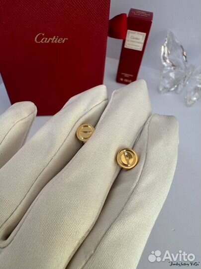 Золотые пусеты Cartier