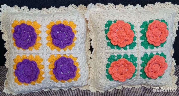 Вязаные подушки