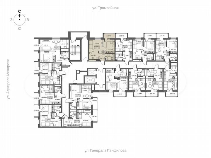 1-к. апартаменты, 34,4 м², 3/19 эт.