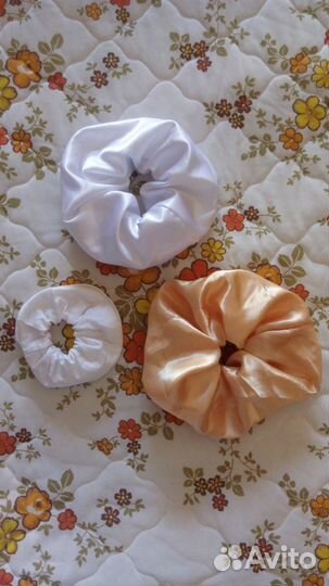 Резинки для волос атласные и х/б женские